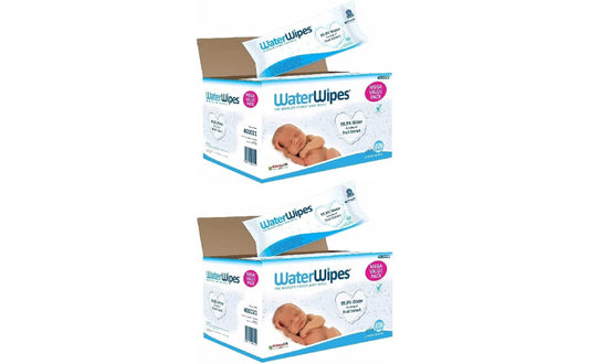 Waterwipes Baby Wipes Megavalue Twin-Pack 24x60s - WaterWipes Plastic-Free Original-baby Wipes, 99.9% Water Based Wipes, Unscented & Hypoallergenic for Sensitive Skin, 60 Count (Pack of 24) Total 1,440 wipes, Packaging May Vary - Medaid - Lebanon