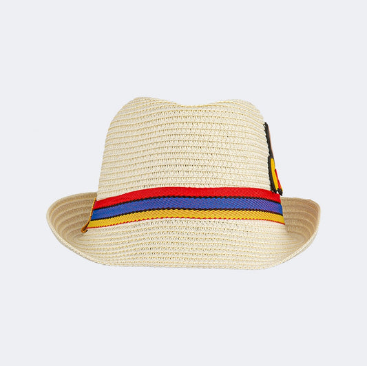 Oil And Gaz Stylish Kids-Boys Beach  Buntal Hat Blue/Beige - Medaid International