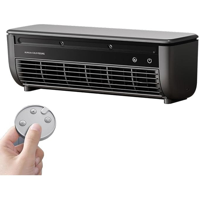Wireless Wall-Mounted Portable Air Conditioner Fan with Remote – No Drilling, Instant Cooling, Ice Mist & Ionizer (Black)