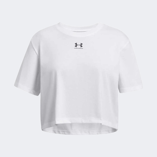 Under Armour Rival Girls Lifestyle T-Shirt White/Black - Medaid