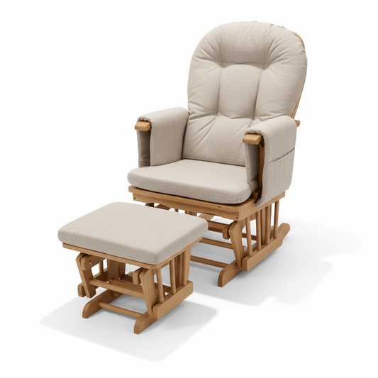Miila Canvas Nursing Chair oatmean natural wood Rocker