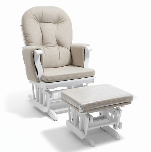 Miila Canvas Nursing Chair - Beige Rocker Set