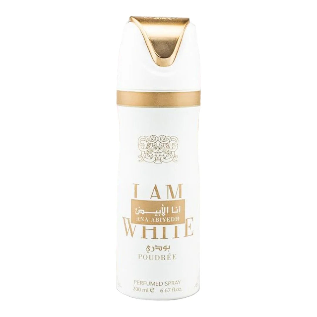 Lattafa I Am White Poudree Deodorant Perfumed Body Spray 200ml - Medaid