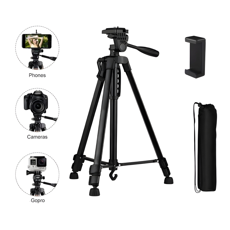 3366 Multi-Functional Professional Lightweight Portable Tripod Stand For Mobile Phones And Cameras - Medaid International
