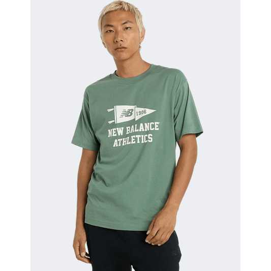 New Balance Varsity Pennant Men Lifestyle T-Shirt Green - Medaid International