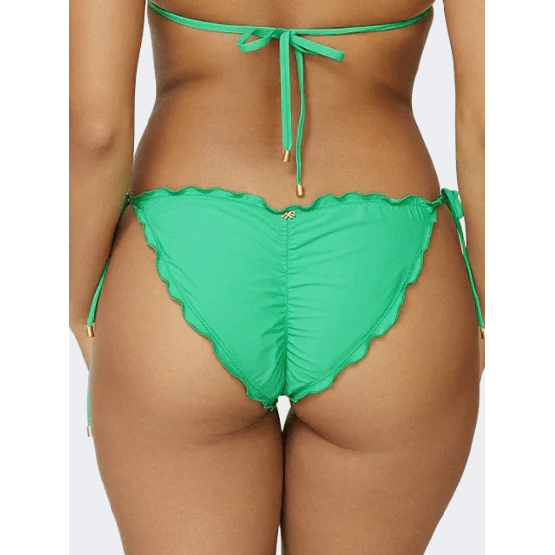 Pq Swim Embroidered Lettuce Edge Tie Women Beach Slip Green - Medaid International
