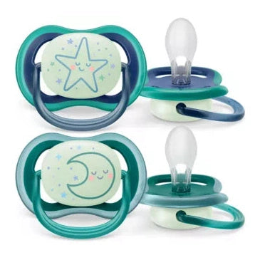 avent 2 ultra air night soothers 6-18m - boy 376/13