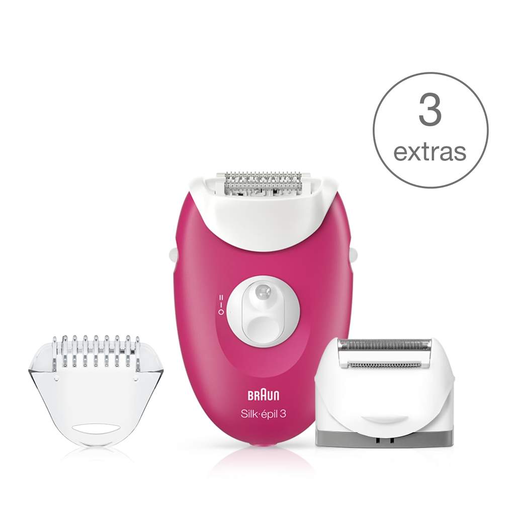 Silk-épil 3 3-410 epilator with 3 extras incl. shaver head. - Medaid