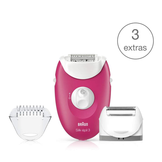 Silk-épil 3 3-410 epilator with 3 extras incl. shaver head.