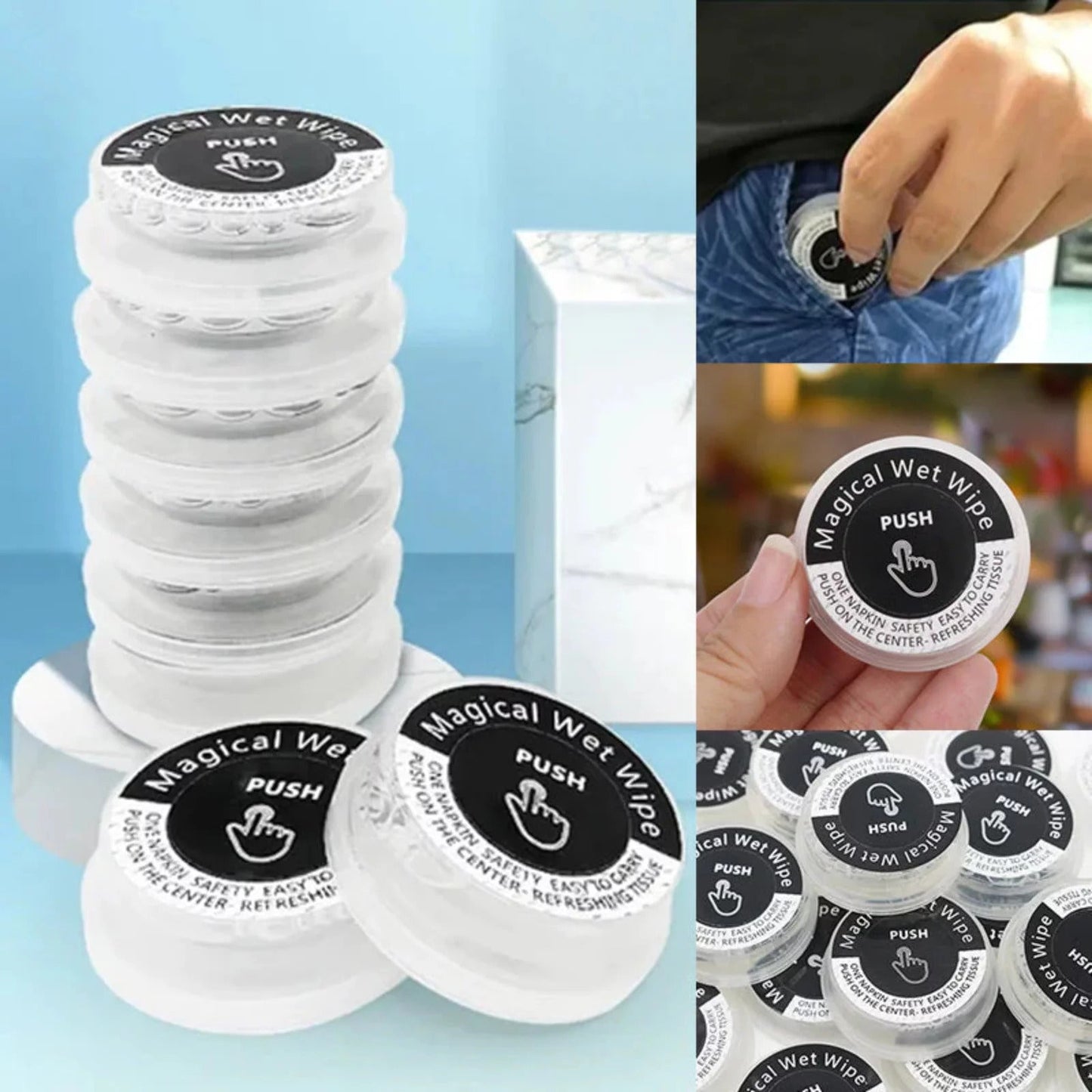 Compressed Wet Wipes, Portable wet wipes - Medaid International