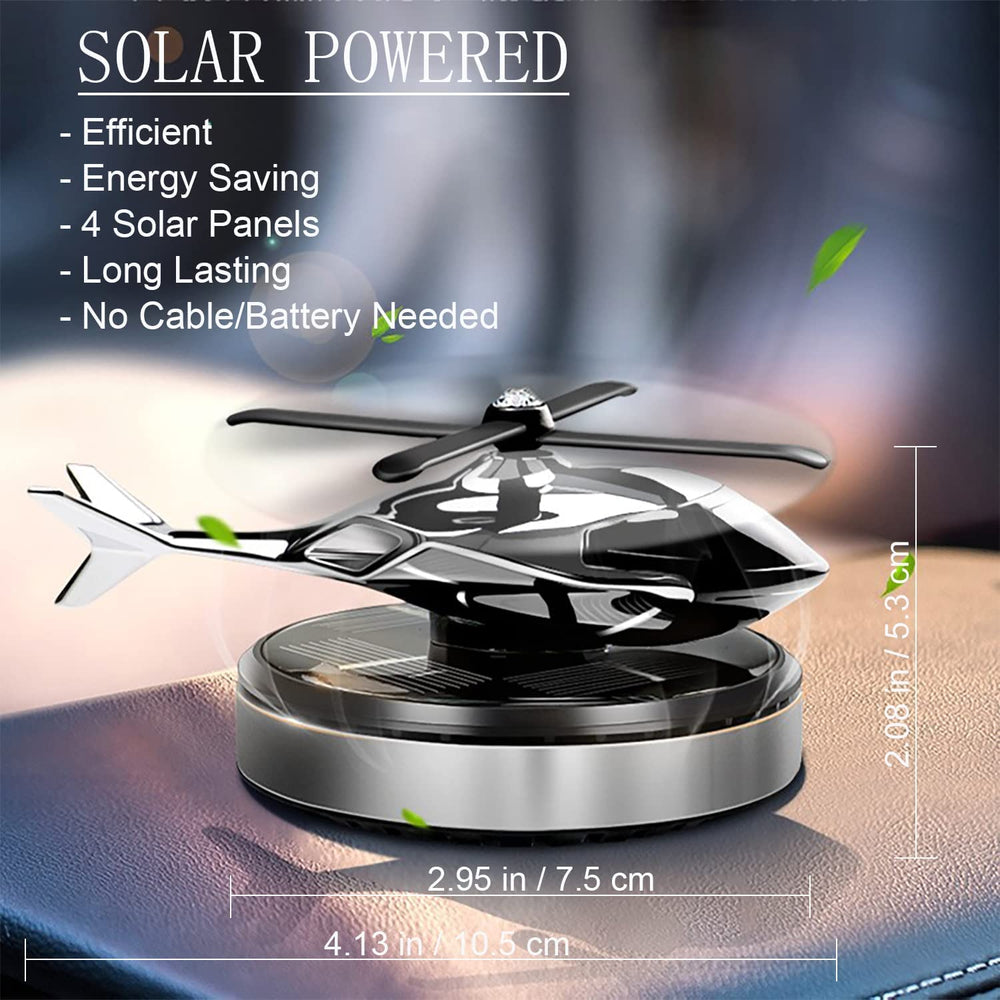 Solar Powered Helicopter Car Air Freshener  Rotating Aromatherapy Diffuser for Car, Home & Office - Medaid International