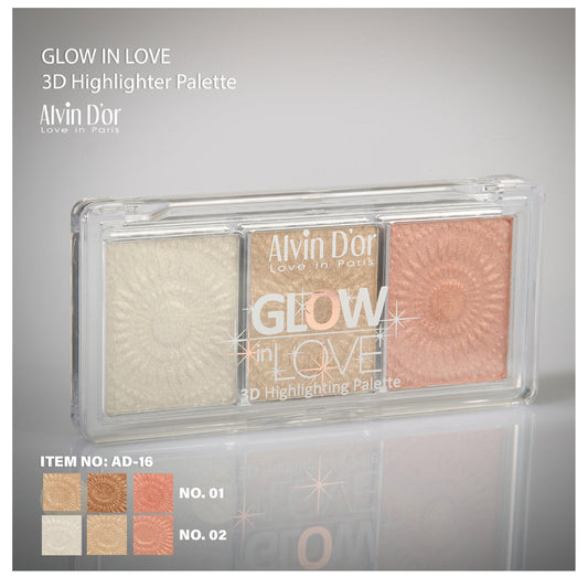 Alvin D'Or Ad-16 Glow In Love 3D Highlighting Palette - Medaid