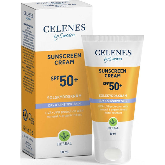 Celenes Herbal Full Protection & Natural Sunscreen Cream Dry & Sensitive SPF 50+ - 50 ml - Medaid