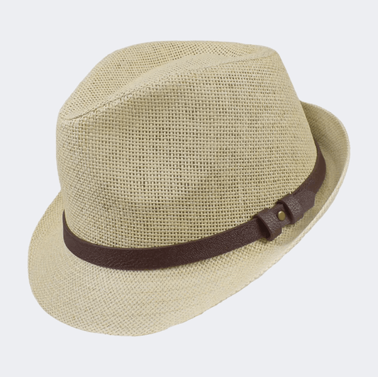 Stamion Trillby Leather Decoration Men Beach Hat Natural - Medaid International