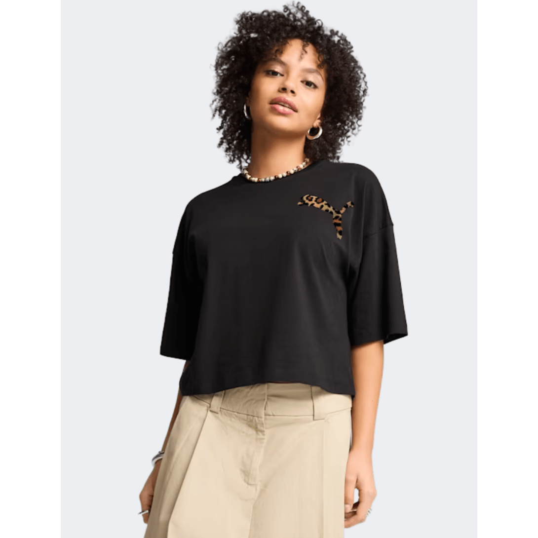 Puma Leo Luxe Women Lifestyle T-Shirt Black - Medaid International