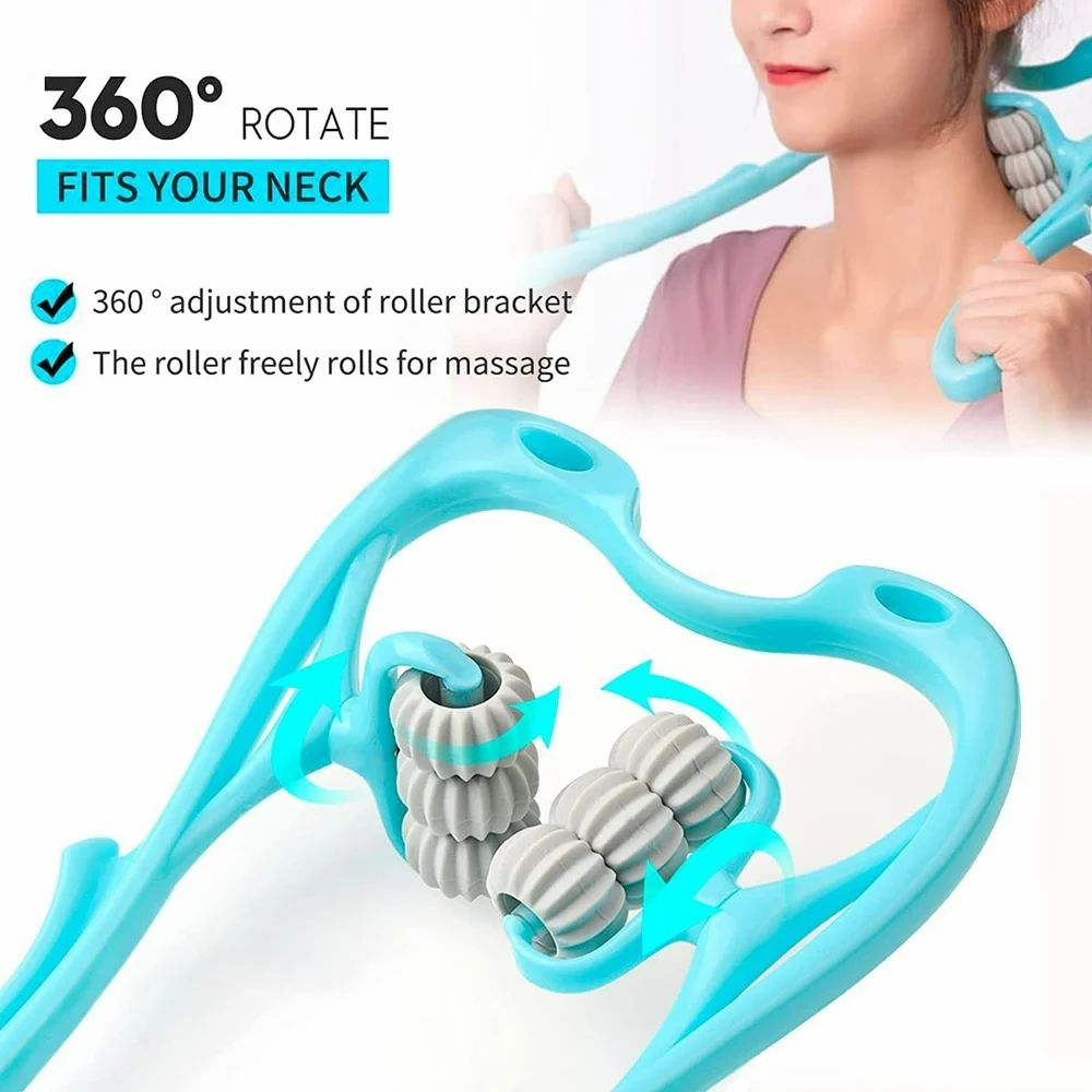 Hand Neck Massager with Rollers, 6 Wheel Neck Massager for Pain Relief Deep Tissue - Medaid International