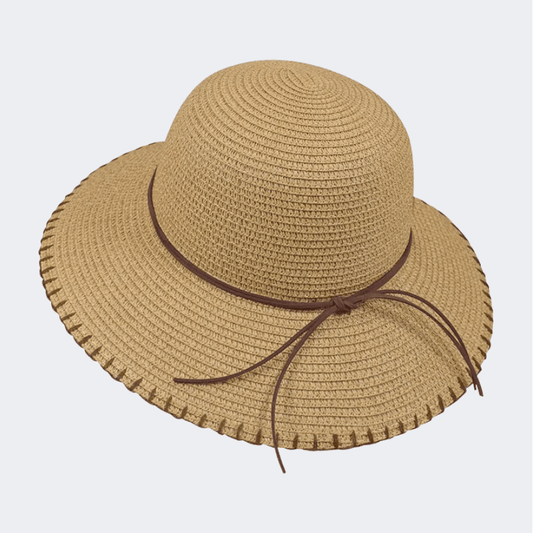 Stamion Floppy Medium With Drawstring Women Beach Hat Light Brown - Medaid International