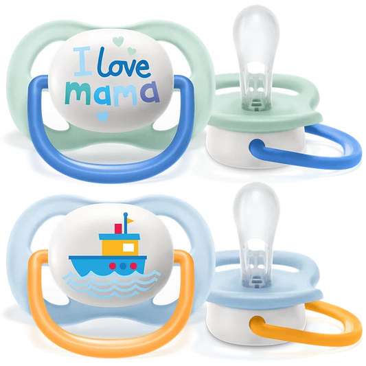 avent 2 ultra air soother i love mama -0-6m boy 080/01