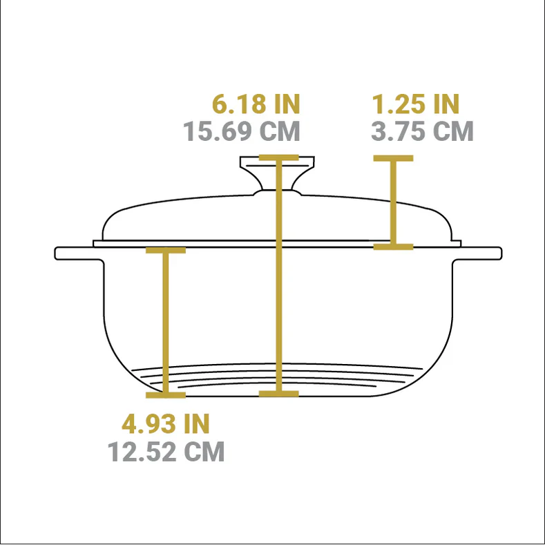 7.38Lt Red Enameled Cast Iron Dutch Oven - Medaid International