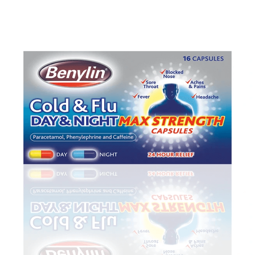 Benylin - Cold & Flu Day & Night 16 Capsules - Medaid