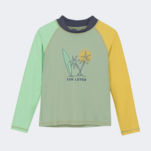 Color Kids Boys Beach Rashguard Green/Yellow - Medaid International