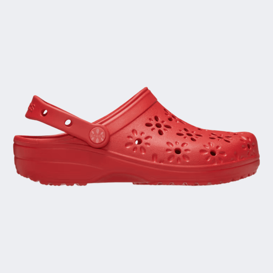 Crocs Classic Floral Cut Out Clog Unisex Lifestyle Cherry Red - Medaid International