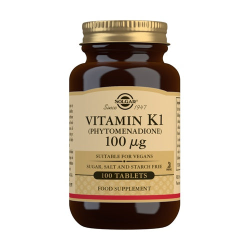Solgar Vitamin K1 Phyto menadione 100 µg Tablets Pack of 100 - Medaid - Lebanon