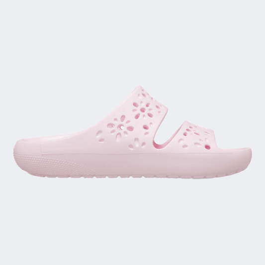 Crocs Classic Floral Cut Out Unisex Lifestyle Slippers Pink Milk - Medaid International