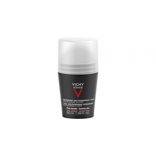 Vichy Deodorant Anti-Perspirant Roll On For Men 72hr 50ml