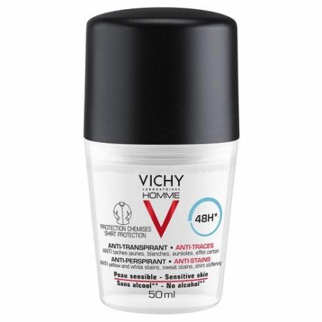 Vichy Deodorant Bille Anti-Traces Roll On For Men 48hr 50ml