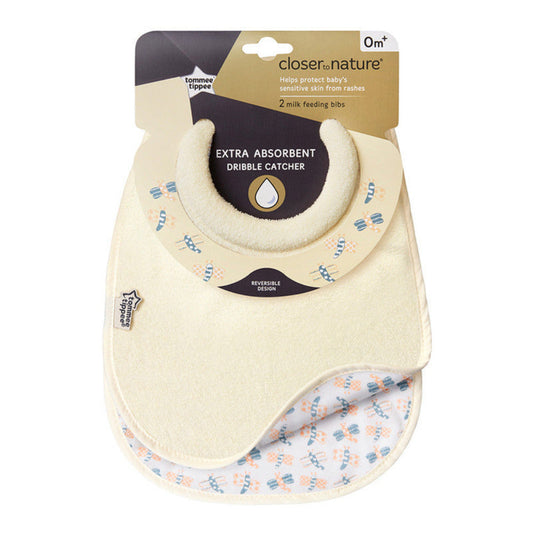 Tommee Tippee Feeding Bibs 2 Pieces 0m+ - Beige - Medaid International