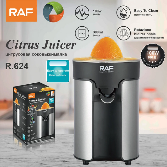 RAF Juicer Orange Juice Squeezer Stainless Steel 180 Watt Fruit Juicer R624 - Medaid International