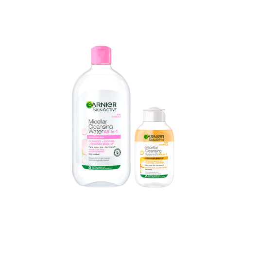 15% OFF Garnier Micellar Water Makeup Remover 700ml + Garnier Micellar Oil-Infused Cleansing Water 100ml - Medaid