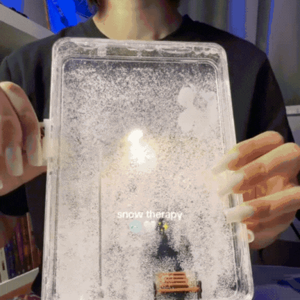 i Snow Tales Lamp, Snowy Night Street Lamp Christmas Snow Scene Light DIY Materials, Snow Globe Night Light - Medaid International