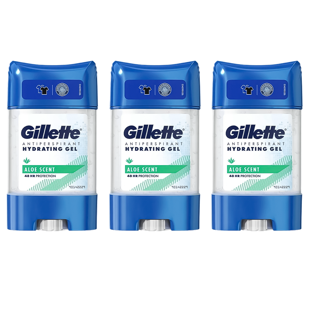 Gillette Aloe Scent Hydrating Gel Deodorant For Him - Pack of 3 - Medaid