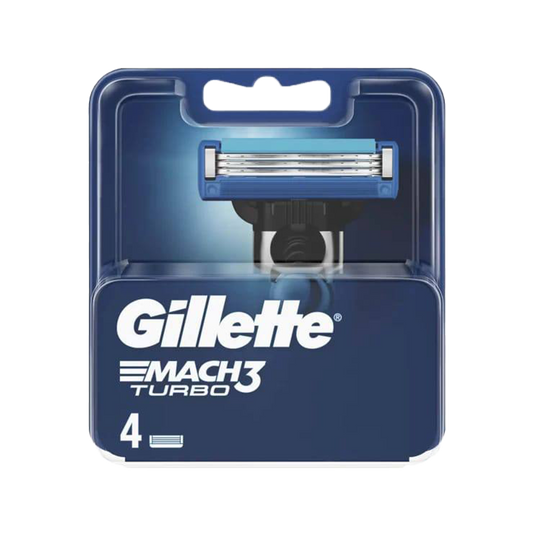 Gillette Mach 3 Turbo 3D Extra Replacement Blade - 4Pcs - Medaid