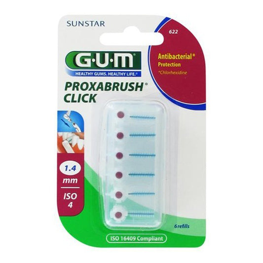 GUM Proxabrush click 1.4mm antibacterial 6 refills 612 - Medaid International
