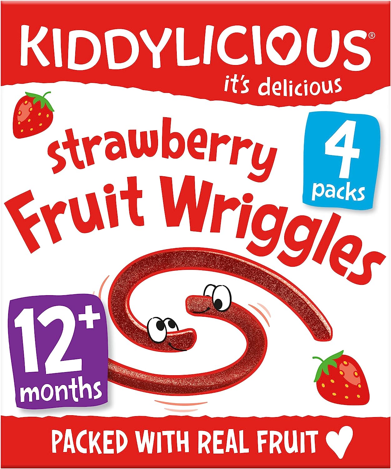 Kiddylicious Strawberry Wriggles - Delicious Real Fruit Treat for Kids - Suitable for 12+ Months - Medaid - Lebanon