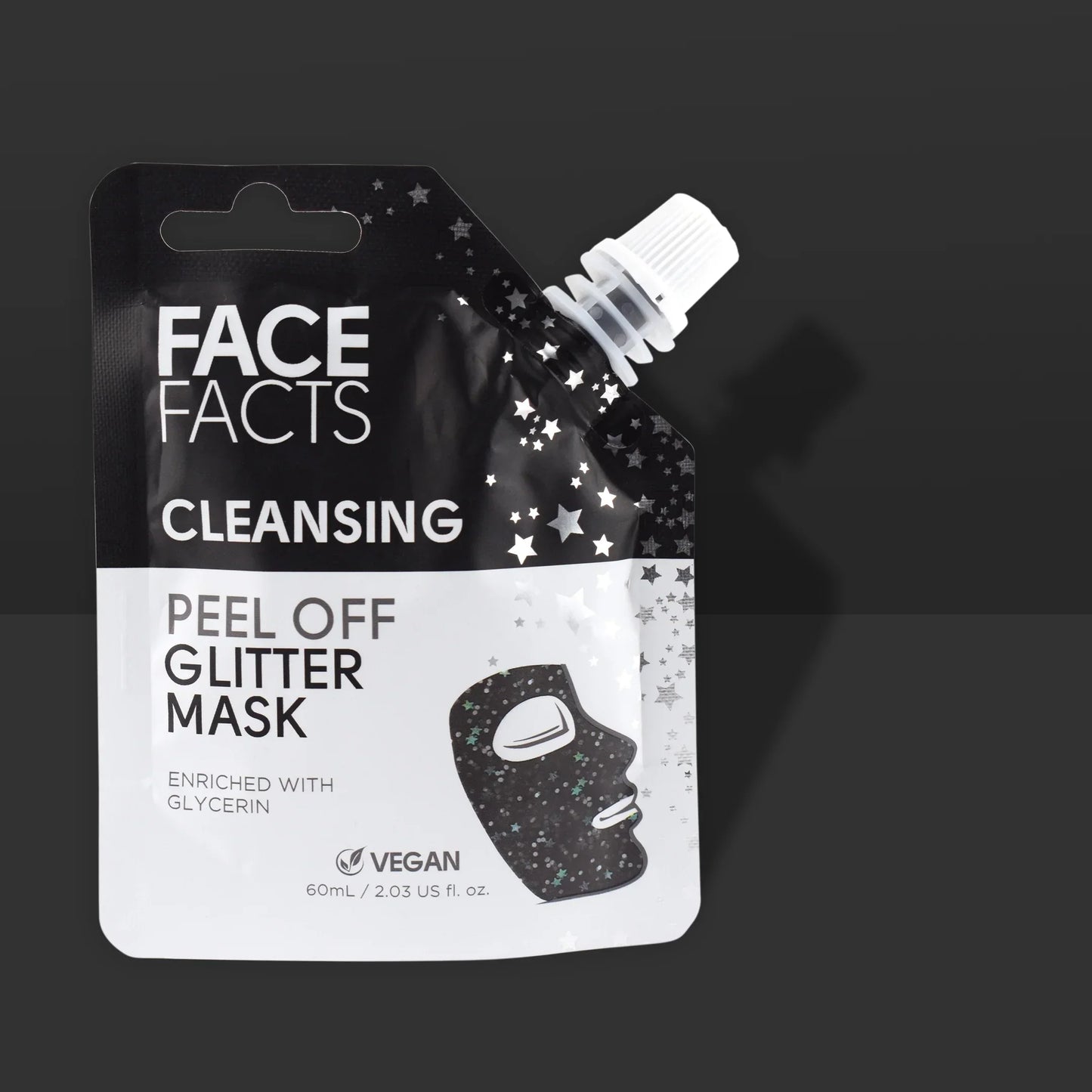 Face Facts Black Cleansing Peel-Off Glitter Mask - 60ml - Medaid