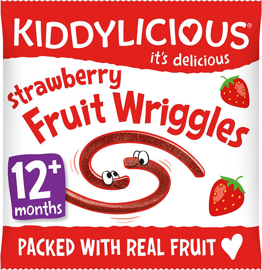 Kiddylicious Strawberry Wriggles - Delicious Real Fruit Treat for Kids - Suitable for 12+ Months - Medaid - Lebanon