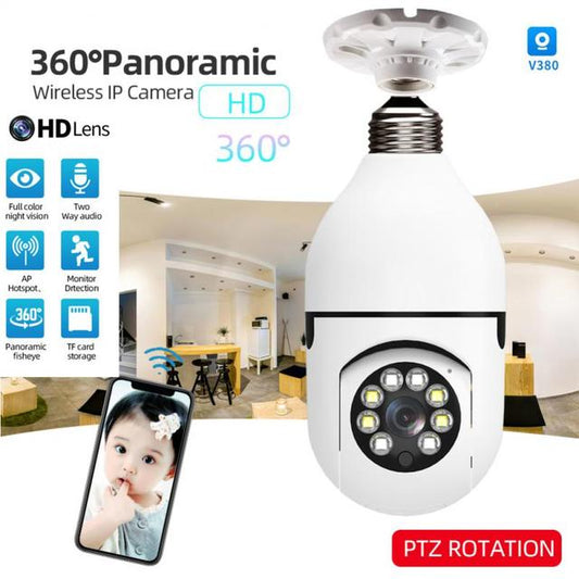 V380 PRO E27 360 Degree LED Light 1080P Wireless Panoramic Home Security WiFi Camera - Medaid International