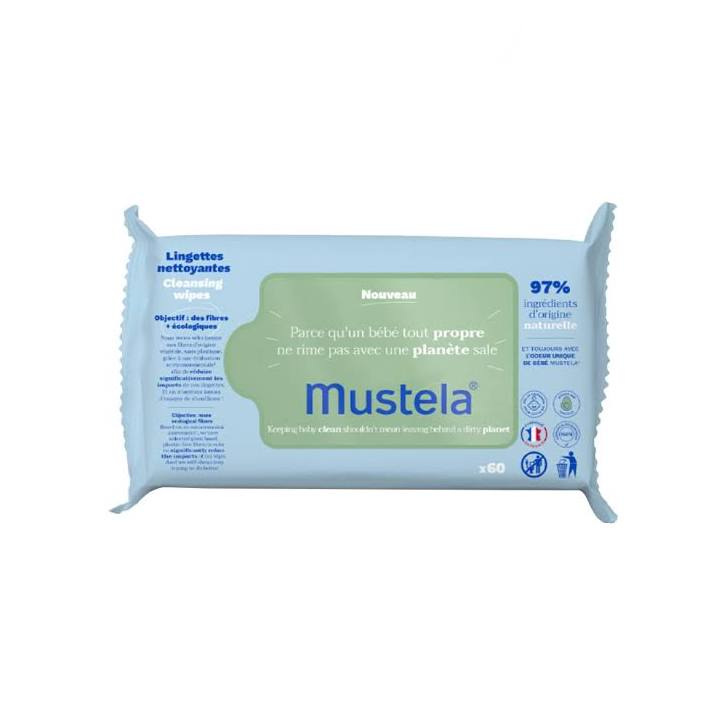 Mustela Baby Wipes with avocado - 60 pcs - Medaid - Lebanon