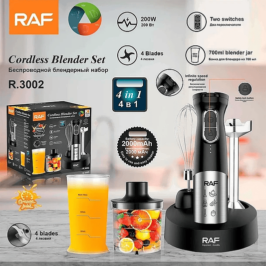 RAF 200W 4 IN 1 Rechargeable Cordless Blending Set R3002 - Medaid International