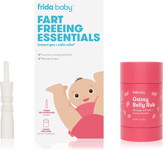 FridaBaby Fart Freeing Essentials | Includes Windi and Gassy Belly Rub for Safe, Natural, and Instant Gas and Colic Relief for Infants and Babies - Medaid - Lebanon