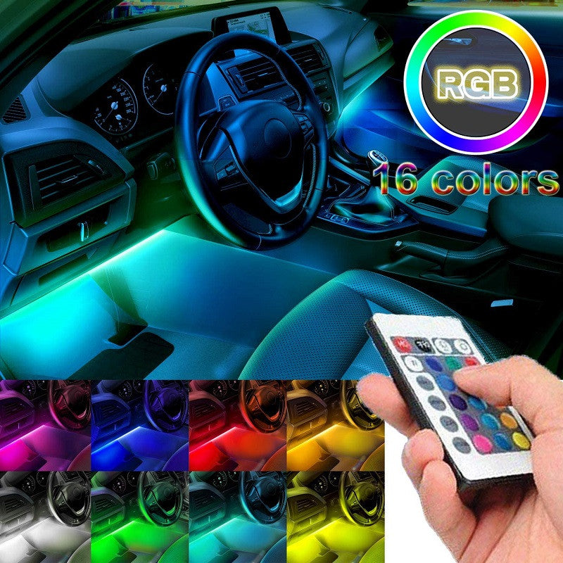 Car Rgb 4 Pcs Waterproof Led Light Strip Remote Or Bluetooth Control - Medaid International