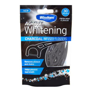 Wisdom Active Whitening Charcoal Flossers - Medaid