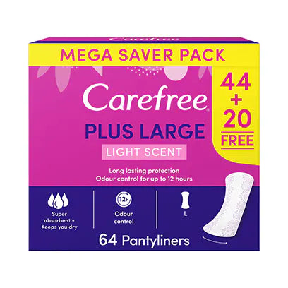 Carefree Pantyliners plus large light scent 44+22Free - Medaid International