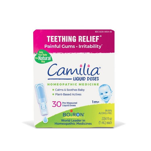 Boiron Camilia Teething Drops for Daytime and Nighttime Relief of Painful or Swollen Gums and Irritability in Babies, 30 Single Liquid Doses - Medaid - Lebanon