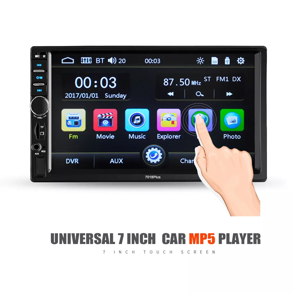 7 INCH DOUBLE HD CAR RADIO SCREEN PLAYER WITH DIGITAL TOUCHSCREEN 7018B - Medaid International