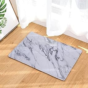 Floor Mat 3D Super Absorbent - Black White Grey Marble - Anti-slip - Medaid - Lebanon